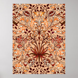 William Morris Hyacinth Print, Brown und Beige Poster
