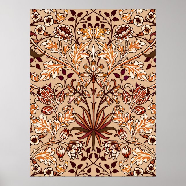William Morris Hyacinth Print, Brown und Beige Poster (Vorne)