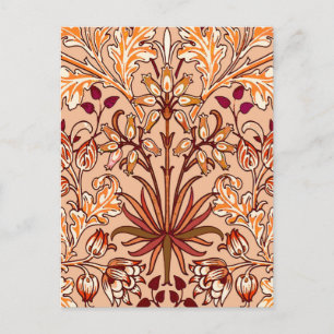 William Morris Hyacinth Print, Brown und Beige Postkarte