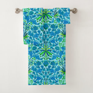 William Morris Hyacinth Print, Cerulean Blue Badhandtuch Set