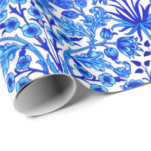 William Morris Hyacinth Print, Cobalt Blue & White Geschenkpapier
