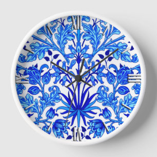 William Morris Hyacinth Print, Cobalt Blue & White Uhr