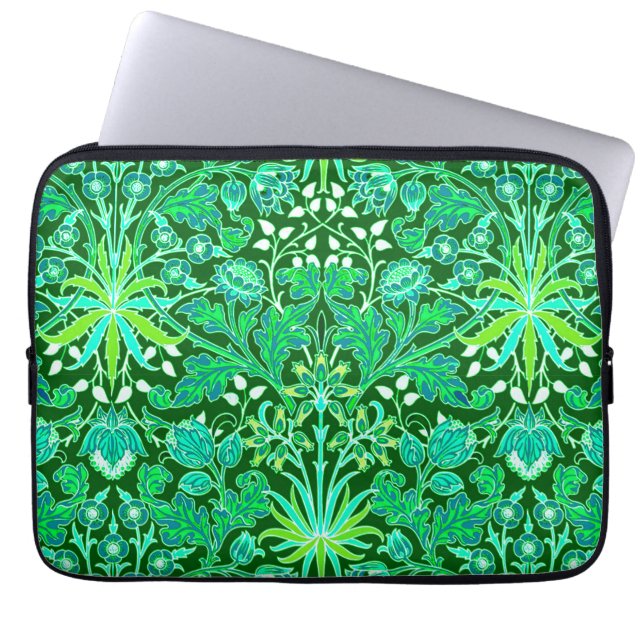 William Morris Hyacinth Print, Emerald Green Laptopschutzhülle (Vorderseite)