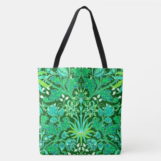 William Morris Hyacinth Print, Emerald Green Tasche (Vorderseite)
