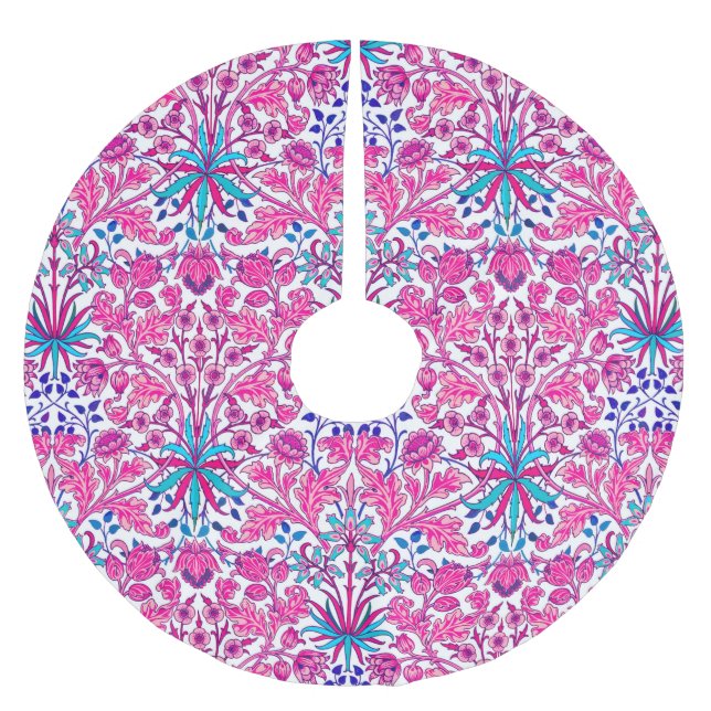 William Morris Hyacinth Print, Fuchsia Pink Polyester Weihnachtsbaumdecke (Vorderseite)