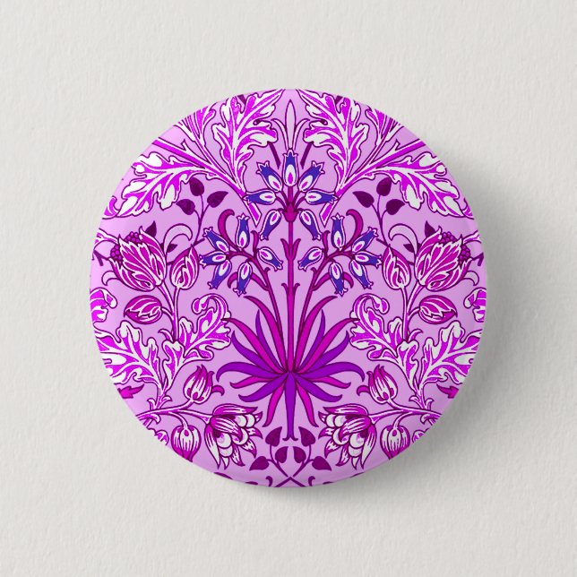 William Morris Hyacinth Print, Lavender und Violet Button (Vorderseite)