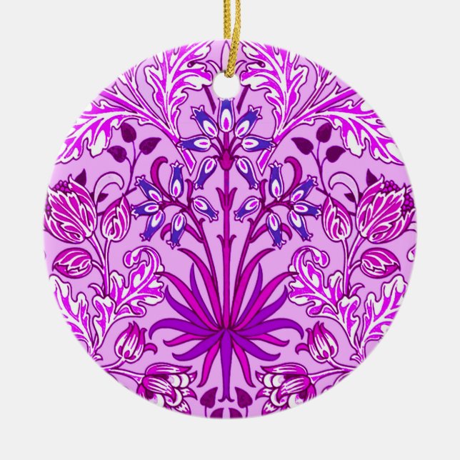 William Morris Hyacinth Print, Lavender und Violet Keramikornament (Vorne)
