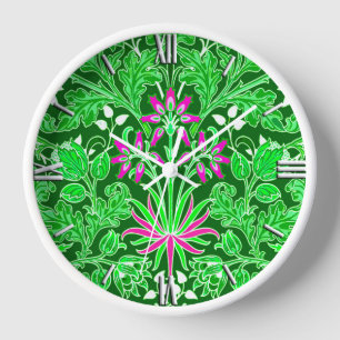 William Morris Hyacinth Print Lime & Emerald Green Uhr