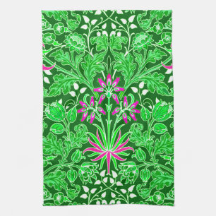 William Morris Hyacinth Print Limon & Emerald Gree Geschirrtuch