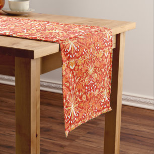 William Morris Hyacinth Print, Mandarin Orange Kurzer Tischläufer