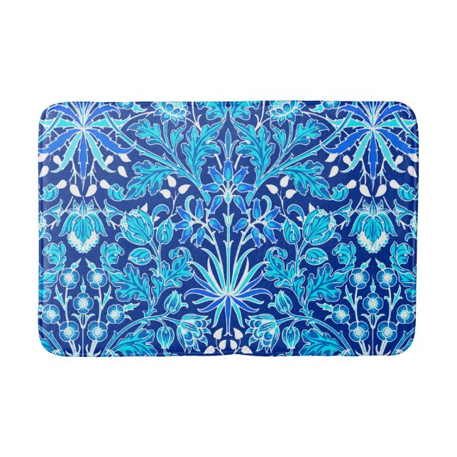 William Morris Hyacinth Print, Navy & Cobalt Blue Badematte (Vorderseite)