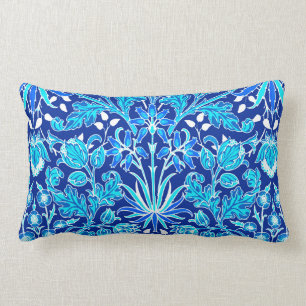 William Morris Hyacinth Print, Navy & Cobalt Blue Lendenkissen