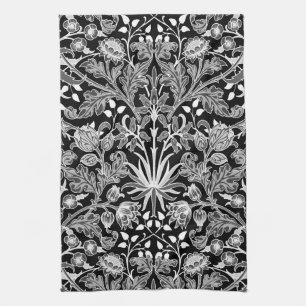 William Morris Hyacinth Print, Schwarz und Weiß Geschirrtuch