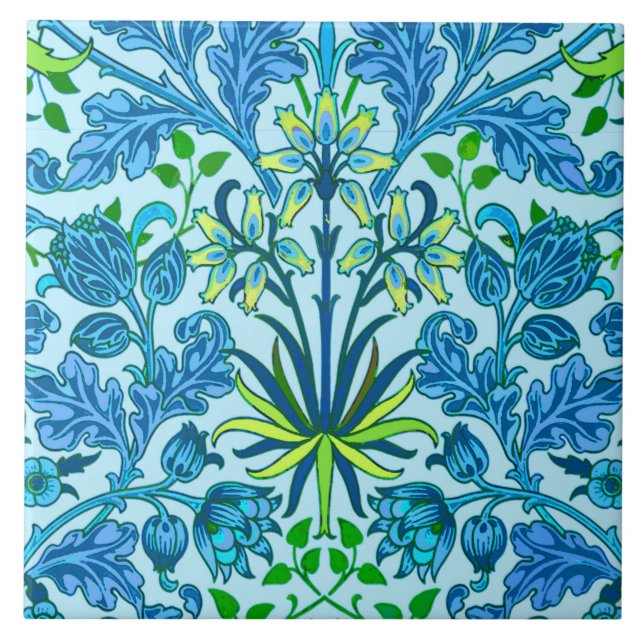 William Morris Hyacinth Print, Sky Blue Fliese (Vorderseite)