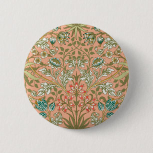 William Morris Hyazinthen-Blumen-Rosen-Kunst Button