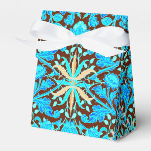 William Morris Hyazinthen-Druck, Aqua und Braun Geschenkschachtel