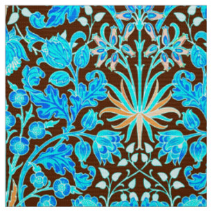 William Morris-Hyazinthen-Druck, Aqua und Brown Stoff