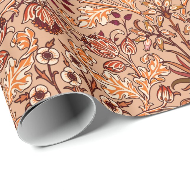 William Morris-Hyazinthen-Druck, Brown und Beige Geschenkpapier (Rolleneckpunkt)