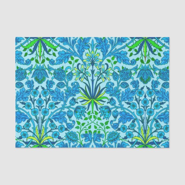 William Morris-Hyazinthen-Druck, Cerulean Blau Seidenpapier (Vorderseite)
