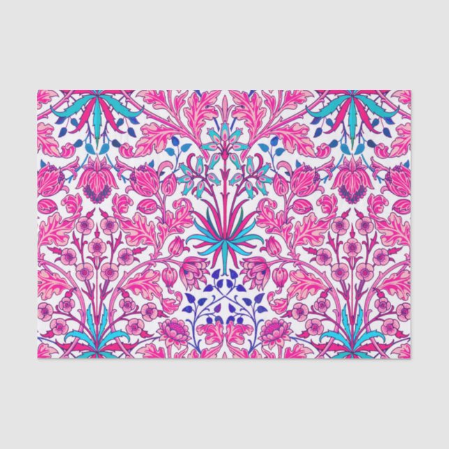 William Morris-Hyazinthen-Druck, Fuchsien-Rosa Seidenpapier (Vorderseite)