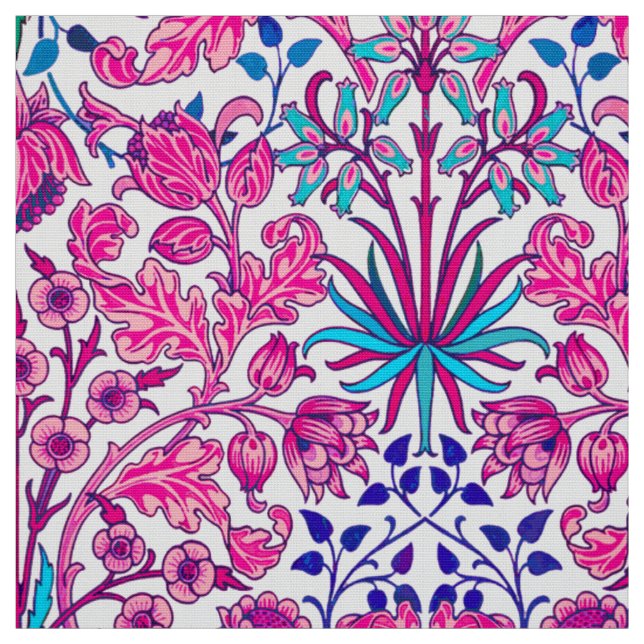 William Morris-Hyazinthen-Druck, Fuchsien-Rosa Stoff (Muster)