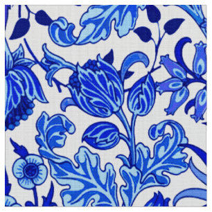 William Morris-Hyazinthen-Druck, Kobalt-Blau u. Stoff