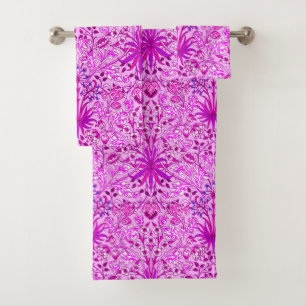 William Morris-Hyazinthen-Druck, Lavendel und Badhandtuch Set