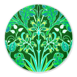William Morris-Hyazinthen-Druck, Smaragdgrün Keramikknauf