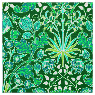 William Morris-Hyazinthen-Druck, Smaragdgrün Stoff