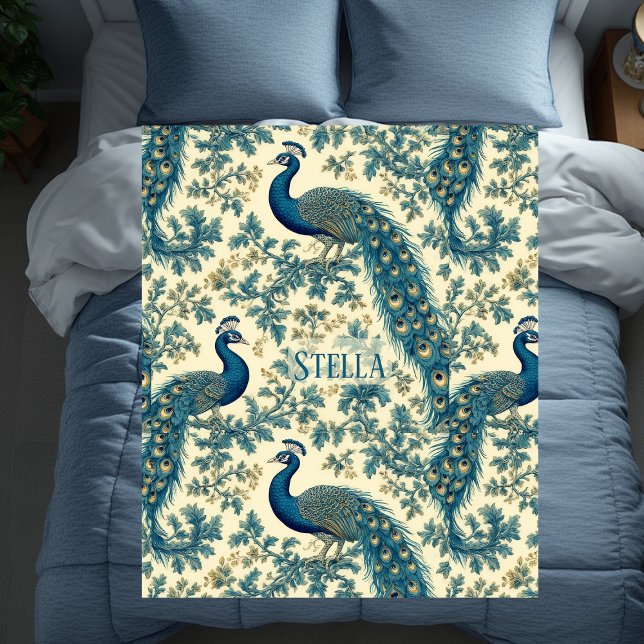 William Morris Iconic Peacock Arts & Crafts Decor Fleecedecke (William Morris Iconic Peacock Arts & Crafts Decor Fleece Blanket)
