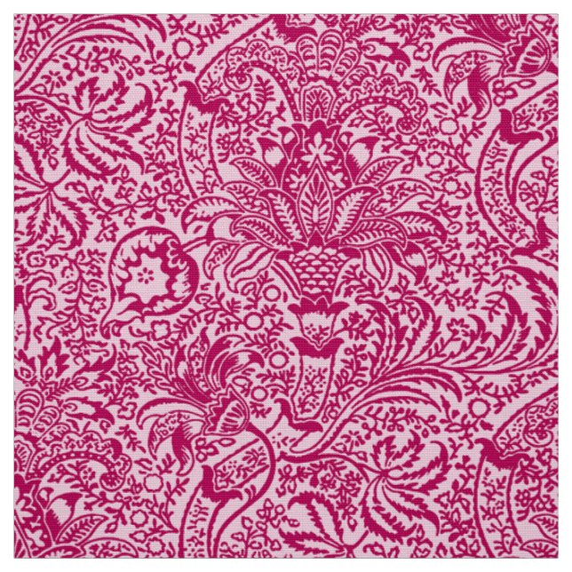William Morris-Inder, Fuchsie und Pastellrosa Stoff (Muster)
