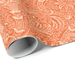 William Morris-Inder, korallenrote Orange und Geschenkpapier