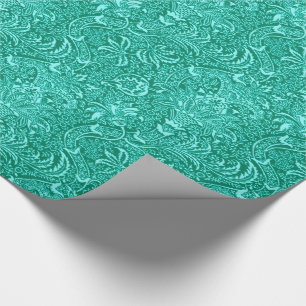 William Morris-Inder, Türkis und Licht-Aqua Geschenkpapier