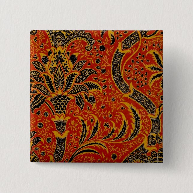 William Morris India Red Floral Button (Vorderseite)
