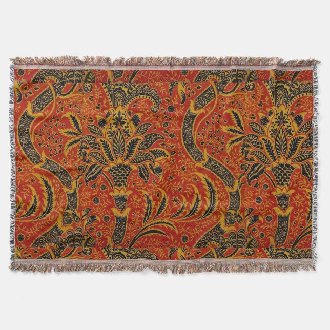 William Morris India Red Floral Decke (Vorderseite)