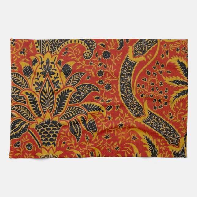 William Morris India Red Floral Handtuch (Horizontal)