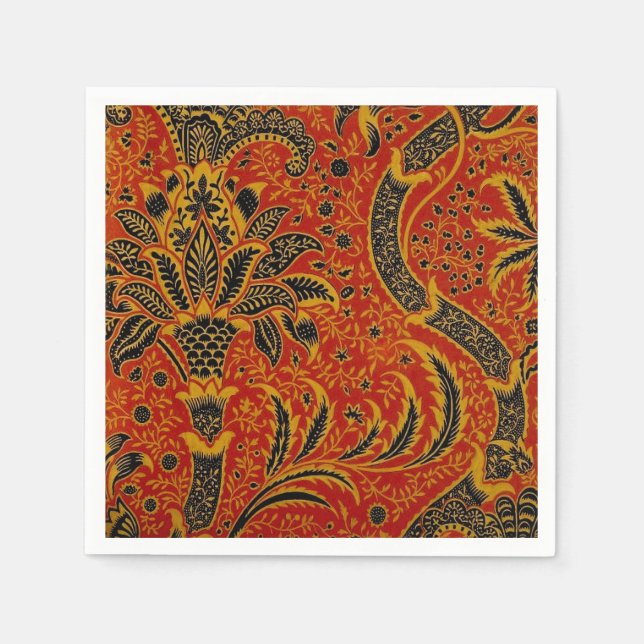 William Morris India Red Floral Serviette (Vorderseite)