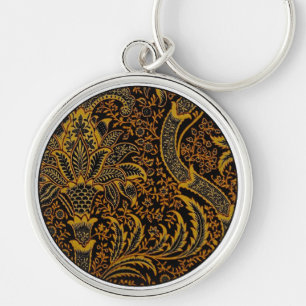 William Morris India Rot Blumen Vintage Klassiker Schlüsselanhänger