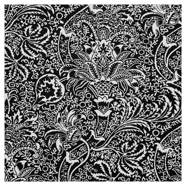 William Morris Indian, Black and White Stoff (Muster)