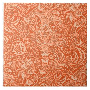 William Morris Indian, Coral Orange und Peach Fliese