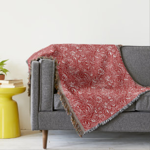 William Morris Indian, Dark Red und White Decke