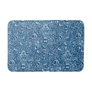 William Morris Indian, Indigo Blue und White Badematte