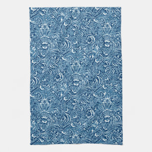 William Morris Indian, Indigo Blue und White Geschirrtuch