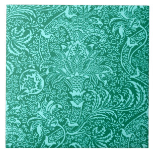 William Morris Indian, Türkis und Hellblau Fliese