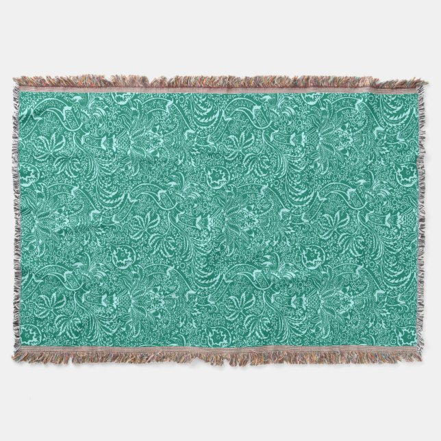 William Morris Indian, Türkis und Light Aqua Decke (Vorderseite)