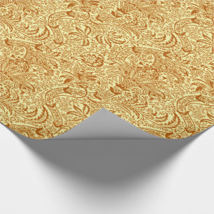 William Morris Indisch, Senfgelb und Gold Geschenkpapier