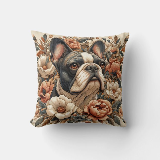 William Morris Inspiré Français Oreiller Bulldog (Recto)