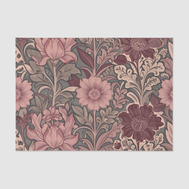 William Morris Inspired Floral Pattern Seidenpapier (Vorderseite)