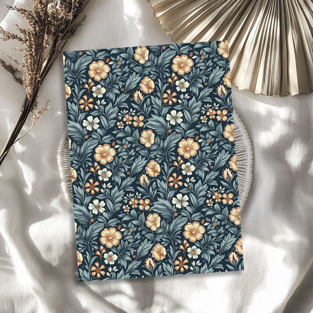 William Morris inspiriert Pastellpfirsichelbäume B Seidenpapier (William Morris inspired pastel peach ivory flowers Tissue Paper)