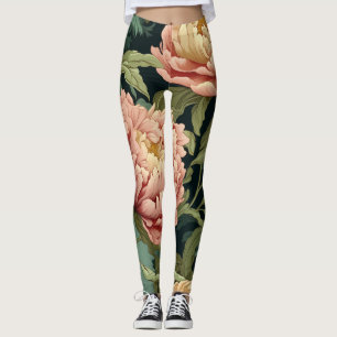 William Morris-Inspiriert Peony Floral Gemustert Leggings